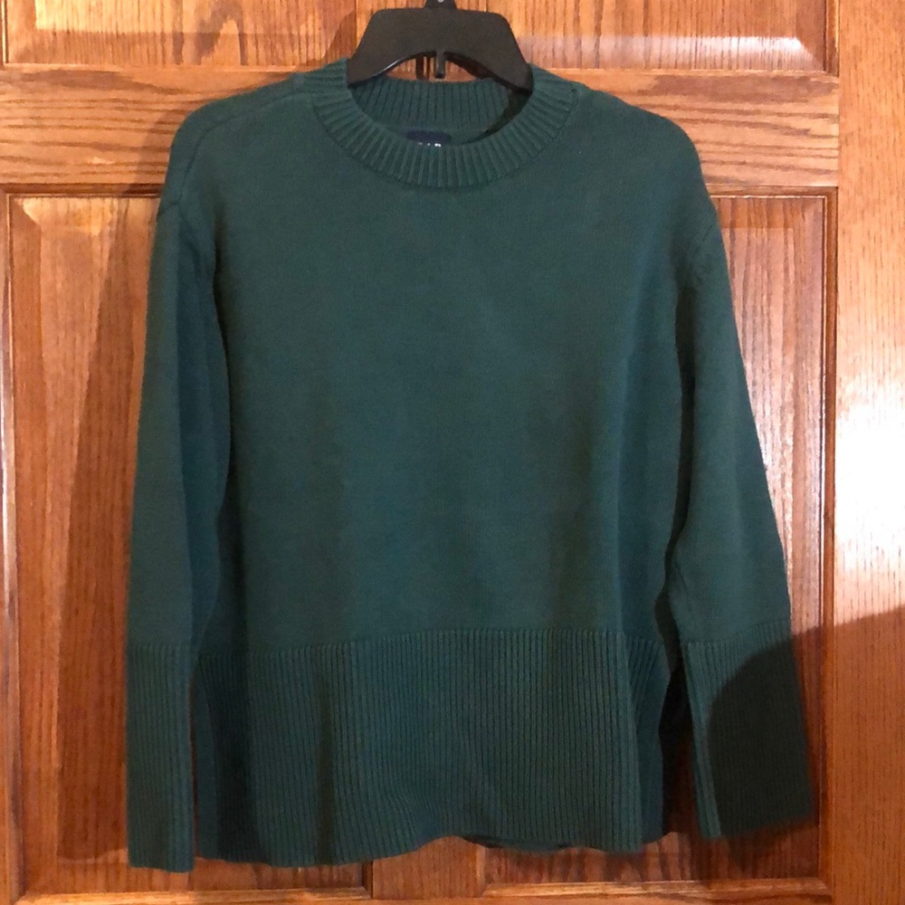 GAP Green Crew Neck Sweater with Ribbed Texture - Picture 1 of 7